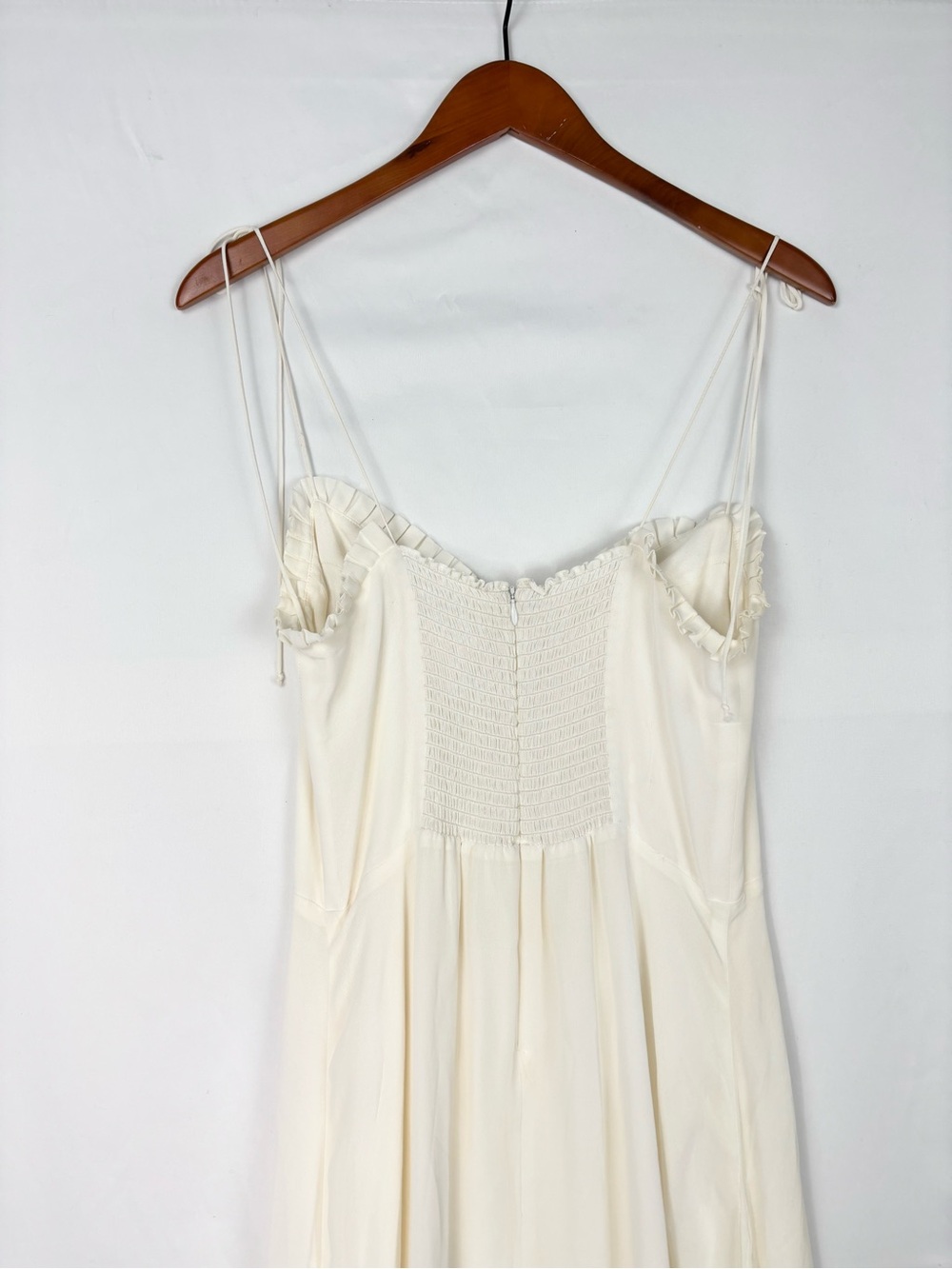 Reformation Ronan Lace Trim Midi Dress White Size 10 Adjustable Strap - Picture 5 of 9